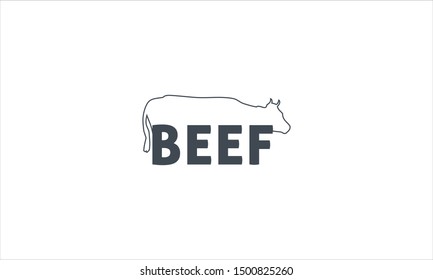 Beef Text Creative Logo Cow Stock Vector (Royalty Free) 1500825260 ...