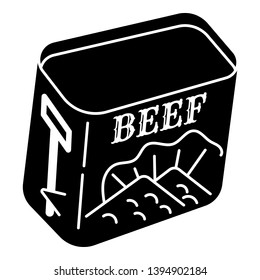 Beef tin can icon. Simple illustration of beef tin can vector icon for web design isolated on white background