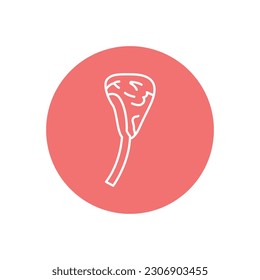 Beef tomahawk color line icon. Cutting meat. Pictogram for web page, mobile app, promo.