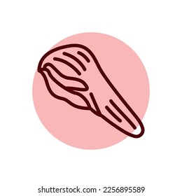 Beef tongue color line icon. Cutting meat. Pictogram for web page, mobile app, promo.