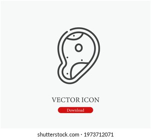 Beef vector icon.  Editable stroke. Symbol in Line Art Style for Design, Presentation, Website or Apps Elements. Pixel vector graphics - Vector