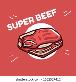 Beef Vector Illustration with full color