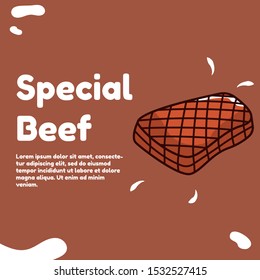Beef Vector Illustration with full color