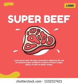 Beef Vector Illustration with full color