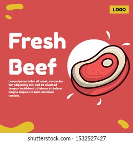 Beef Vector Illustration with full color