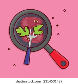 ilustración del vector de la carne en un fondo transparente. Símbolos de calidad superior. Iconos planos de línea vectorial para el diseño de conceptos y gráficos.