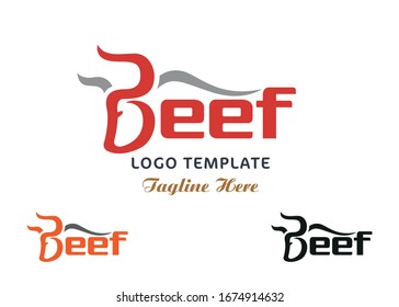 Beef Vector Logo Design Template 