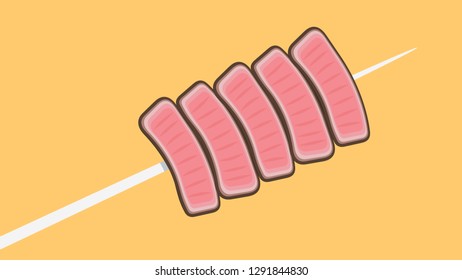 Beef vector. meat grill cartoon vector. free space for text. copy space.