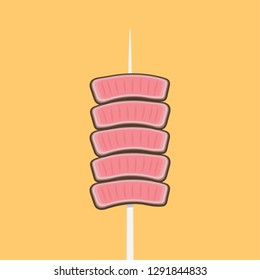 Beef vector. meat grill cartoon vector. free space for text. copy space.