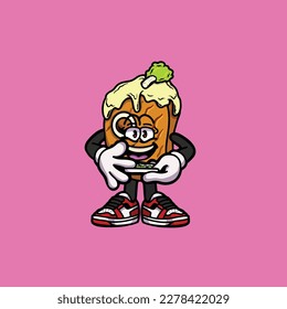 beef vector smoking joint hold nug weed cartoon
