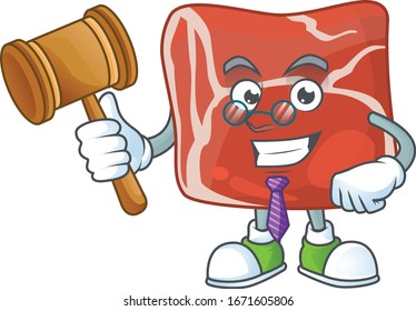 Beef wise judge cartoon character design with cute glasses