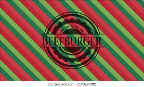 Beefburger christmas colors style badge.