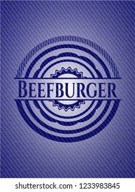 Beefburger emblem with denim high quality background