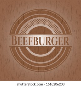 Beefburger wood emblem. Retro. Vector Illustration.