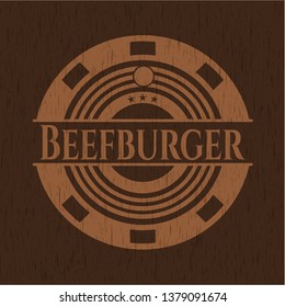 Beefburger wood icon or emblem