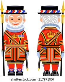 Beefeater costume at Tower of London, England  svg