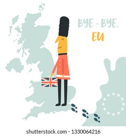 Beefeater leaving the EU and returning to UK. Brexit politic and economic concept