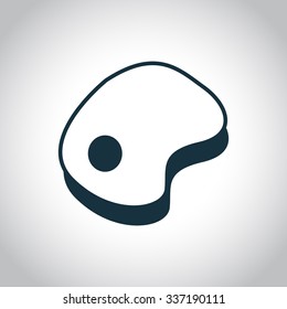 Beefsteak black flat icon. A piece of meat isolated on a white background