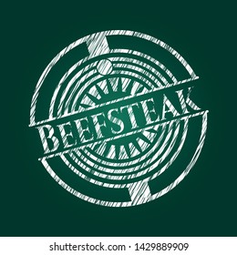 Beefsteak chalk emblem. Vector Illustration. Detailed.