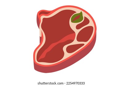 Beefsteak aislado de fondo blanco. Robe el hueso. Sequedad de filete