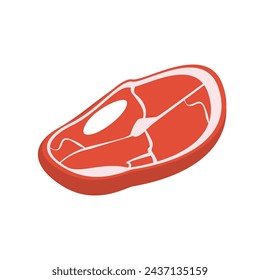 Beefsteak isolated on a white background. Steak on the bone. Steak close up
