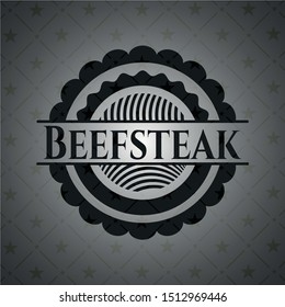 Beefsteak realistic dark emblem. Vector Illustration. Detailed.