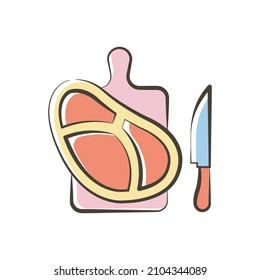 Beefsteak vector Filled Outline Icon Design illustration. Food and Drink Symbol on White background EPS 10 File