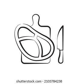 Beefsteak vector Outline Icon Design illustration. Food and Drink Symbol on White background EPS 10 File