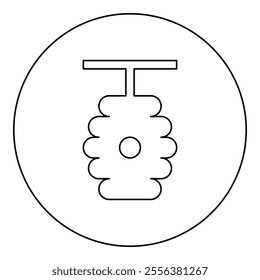 Beehive bee hive apiculture concept icon in circle round black color vector illustration image outline contour line thin style