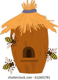 Beehive and bees