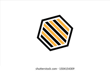 Beehive with black and yellow lines