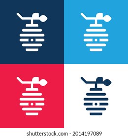 Beehive blue and red four color minimal icon set