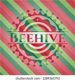Beehive christmas badge background.