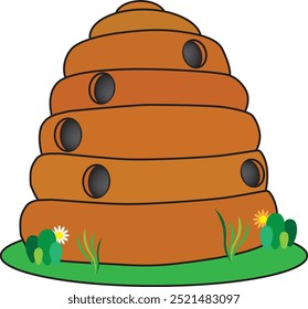 Beehive, comic illustration, could also be used as an  icon