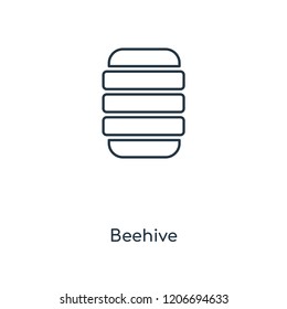 Beehive concept line icon. Linear Beehive concept outline symbol design. This simple element illustration can be used for web and mobile UI/UX.