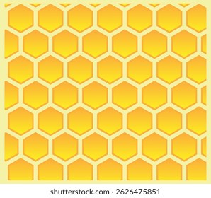 A beehive designed seamless pattern with a pale yellow background.