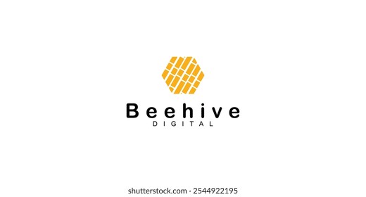 Beehive digital logo design with modern style premium vector