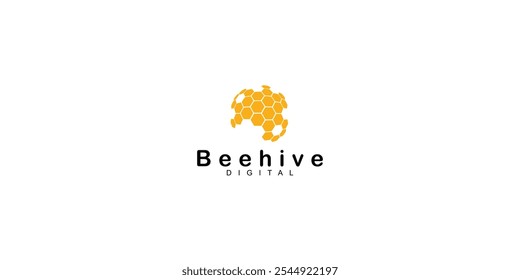 Beehive digital logo design with modern style premium vector