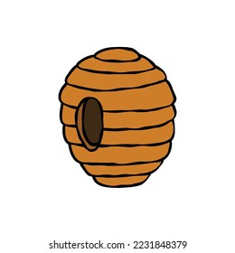 beehive doodle icon, hand drawn illustration