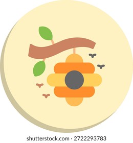 Icono de estilo de círculo plano colmena