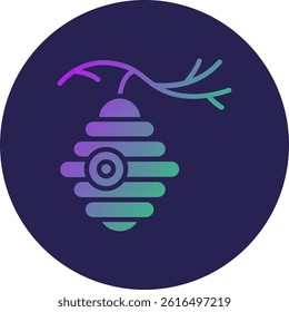 Beehive Glyph Circle Gradient Icon