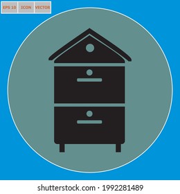 Beehive glyph icon. Farm animal sign. eps 10