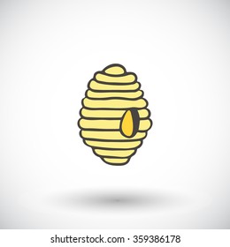 Beehive. Hand drawn cartoon honey icon. Doodle drawing. Vector illustration