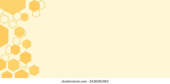 Beehive with hexagon grid cells on yellow background vector.