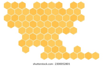 Beehive honey sign with hexagon grid cell isolated on white background vector illustration.