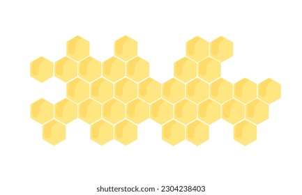 Beehive honey sign with hexagon grid cells isolated on white background vector illustration.