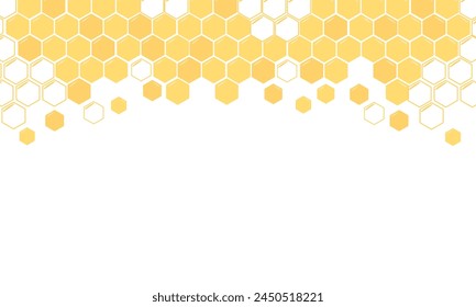 Signo de miel de abeja con celdas de cuadrícula hexagonal en Vector de fondo blanco.