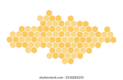 Beehive honey sign with hexagon grid cells isolated on white background vector.