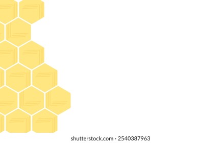 Beehive honey sign with hexagon grid cells on white background vector.