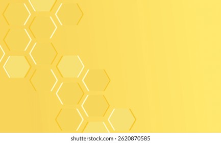 Beehive honey sign with hexagon grid cells on yellow background vector.